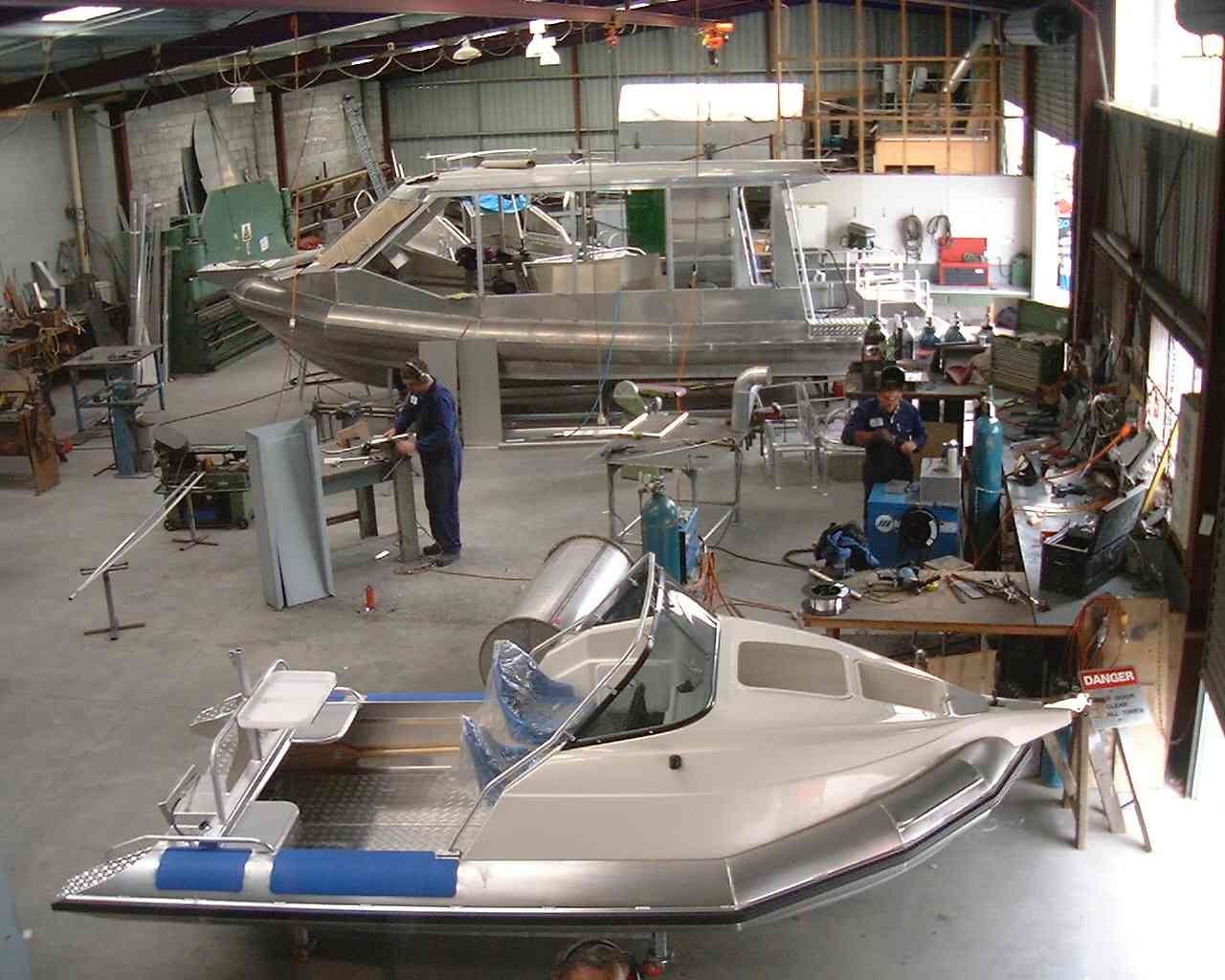 ORCA Engineering Workshop showing waterjet cutting equipment and fabrication area